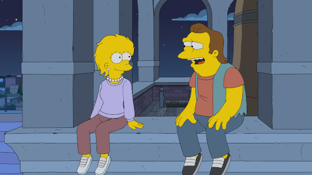 Click to watch 'When Nelson Met Lisa' (popup) The Simpsons